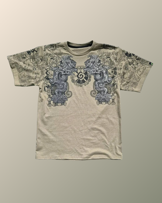Psychedelic Preshispanic Codex Inspired T-shirt | UV Reactive Screen print | Rave Festival Wear