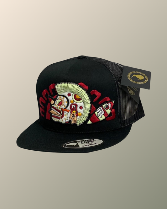 Mictantecuhtli Aztec Underworld Deity Embroidered Trucker Cap | Snapback | Flat Bill Hat | Baseball Hat | Street Caps | Limited Edition
