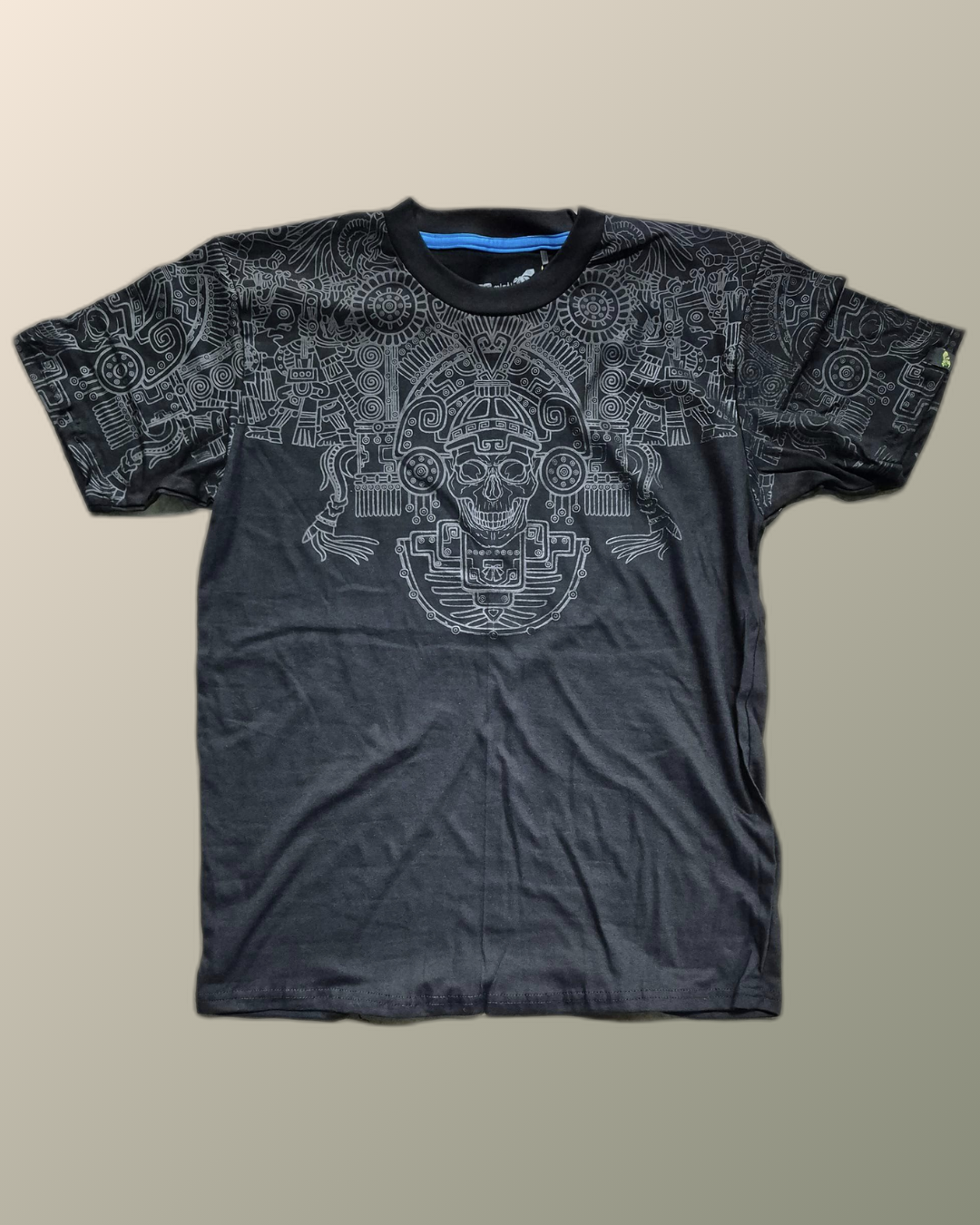 Psychedelic Preshispanic Skull Inspired T-shirt | UV Reactive Screen print | Rave Festival Wear