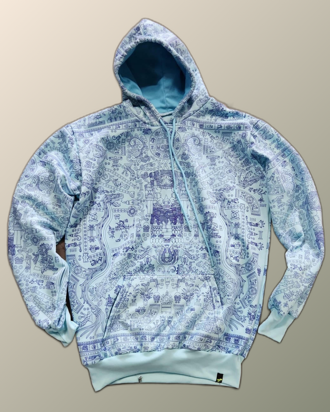 Psychedelic Preshispanic Codex Inspired Sweatshirt Hoodie | UV Reactive Screen print | Rave Festival Wear)