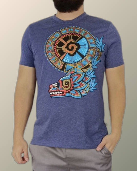 Psychedelic Quetzalcoatl Hunab Ku Prehispanic Inspired Tshirt | UV Reactive Screen print | Rave Festival Wear