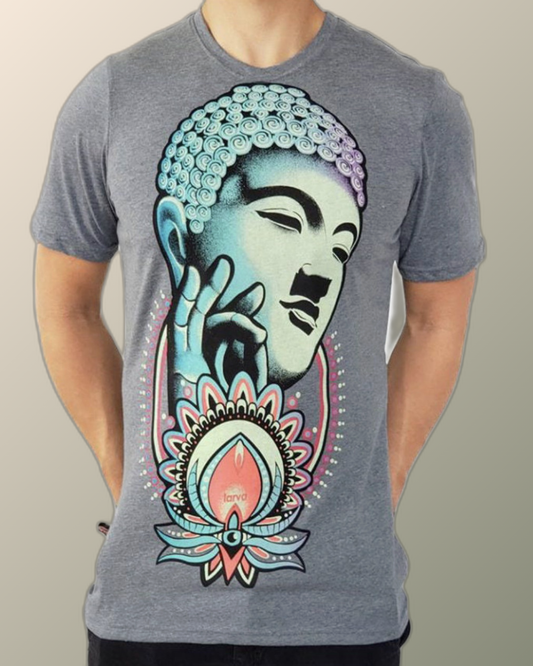 Psychedelic Buddha Lotus Flower Inspired T-shirt | UV Reactive Screen print | Rave Festival Wear