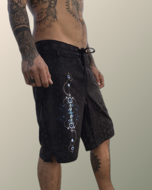 Psychedelic Boardshort Pendulum |Fast Dry| Yacxilan | Surf | Swimming Trunks