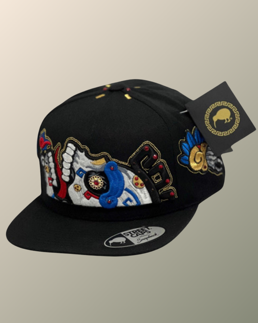 Mictantecuhtli Aztec Underworld Deity Embroidered Cap | Snapback | Flat Bill Hat | Baseball Hat | Street Caps | Limited Edition