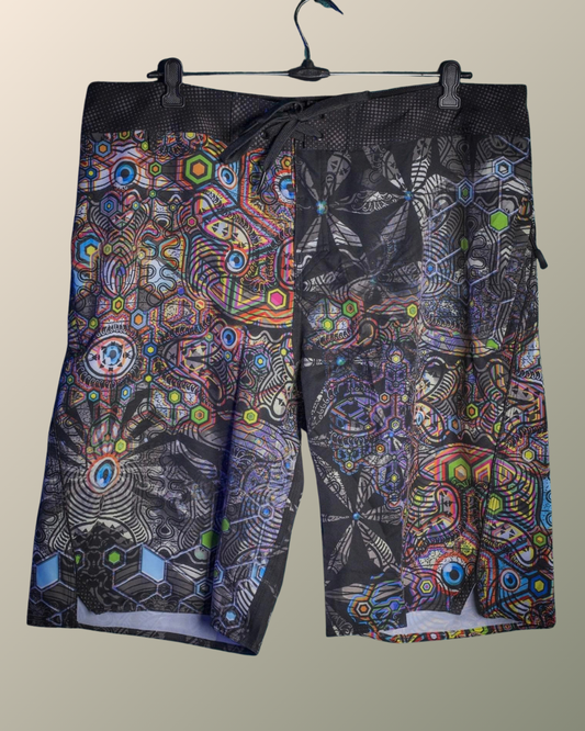 Psychedelic Boardshort Psikedelika Galaktika |Fast Dry| Yacxilan | Surf | Swimming Trunks