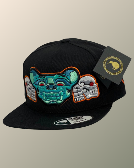 Balam Jaguar Mayan Deity Embroidered Cap | Snapback | Flat Bill Hat | Baseball Hat | Street Caps | Limited Edition