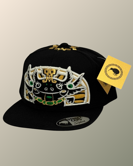Glow in the Dark Axolotl Aztec Chief Headpiece Embroidered Cap | Snapback | Flat Bill Hat | Baseball Hat | Street Caps | Limited Edition