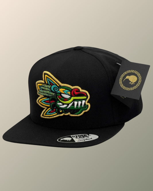 Quetzalcoatl Plumed Serpent Deity Embroidered Cap | Snapback | Flat Bill Hat | Baseball Hat | Street Caps | Limited Edition