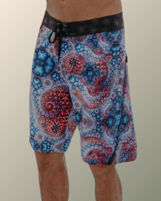 Psychedelic Boardshort Fractals  | Fast Dry | Yacxilan | Surf | Swimming Trunks